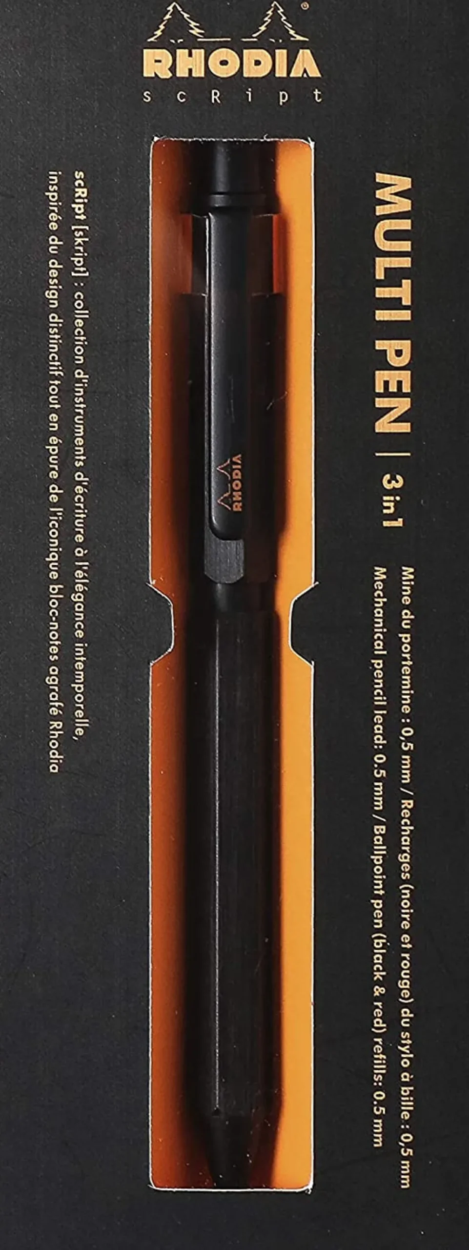 Rhodia Długopis Multipen scRipt 3w1 - - czarny