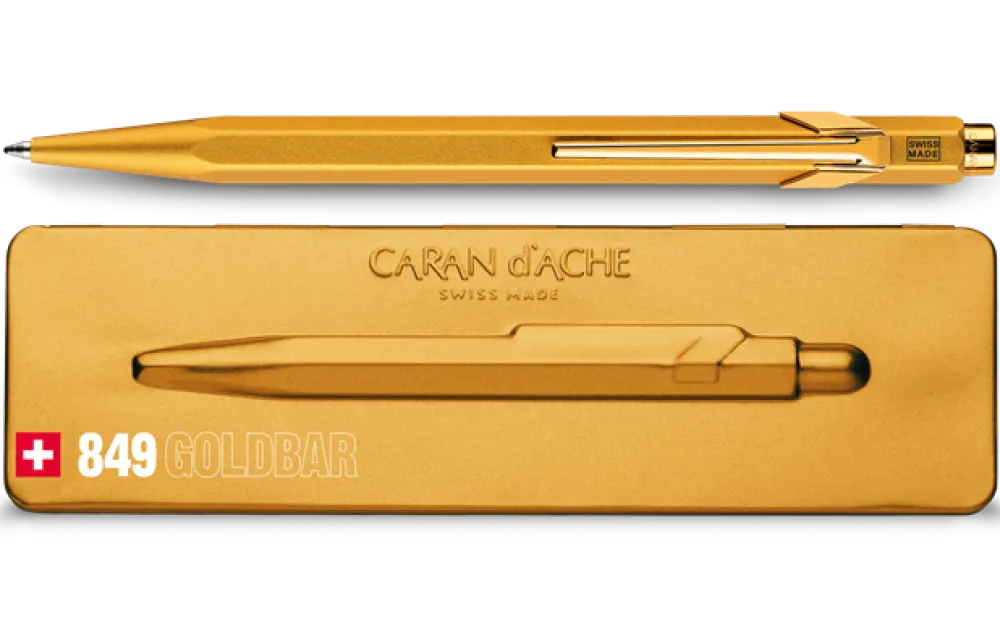 Caran d'Ache Długopis 849 PopLine z etui - - Goldbar > Długopisy