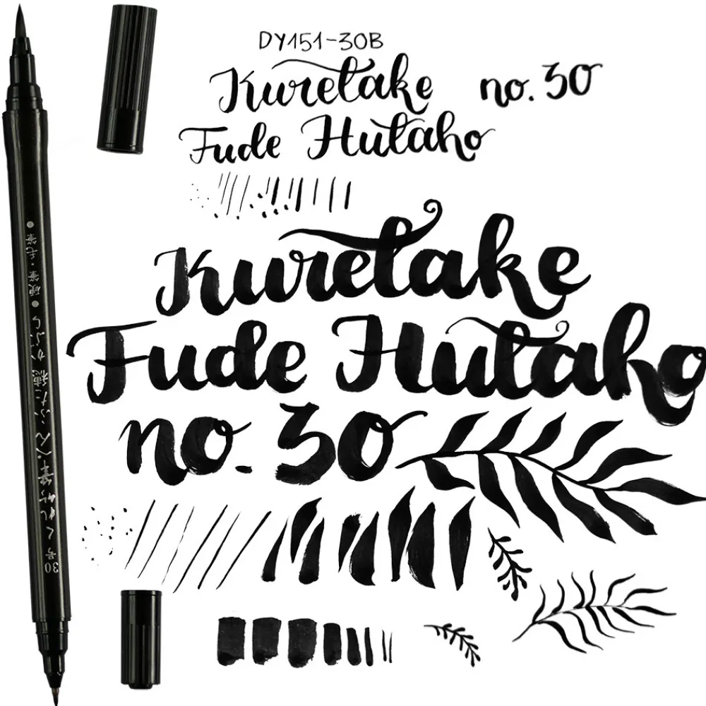 Kuretake Dwustronny pisak do kaligrafii Fude Hutaho - - czarny