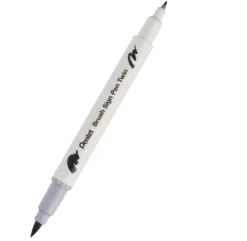 Pentel Dwustronny pisak pędzelkowy Brush Sign Pen Twin - - srebrnoszary > Pisaki Kaligraficzne
