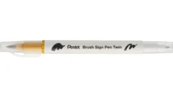 Pentel Dwustronny pisak pędzelkowy Brush Sign Pen Twin - - żółty ><noscript><img width=