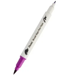 Pentel Dwustronny pisak pędzelkowy Brush Sign Pen Twin - - karminowy > Pisaki Kaligraficzne