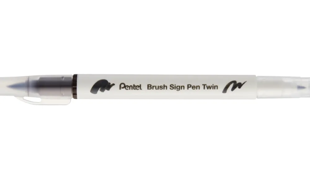 Pentel Dwustronny pisak pędzelkowy Brush Sign Pen Twin - - ciemnobrązowy