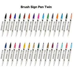 Pentel Dwustronny pisak pędzelkowy Brush Sign Pen Twin - - turkusowy