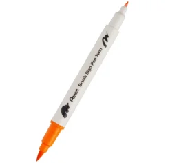 Pentel Dwustronny pisak pędzelkowy Brush Sign Pen Twin - - ochra