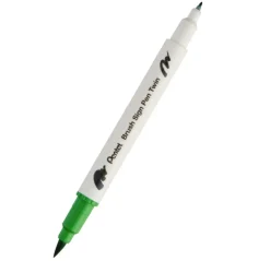 Pentel Dwustronny pisak pędzelkowy Brush Sign Pen Twin - - jasnozielony