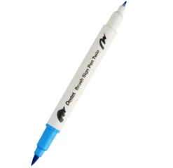 Pentel Dwustronny pisak pędzelkowy Brush Sign Pen Twin - - błękitny