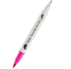 Pentel Dwustronny pisak pędzelkowy Brush Sign Pen Twin - - różowy > Pisaki Kaligraficzne