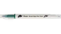 Pentel Dwustronny pisak pędzelkowy Brush Sign Pen Twin - - zielony > Pisaki Kaligraficzne