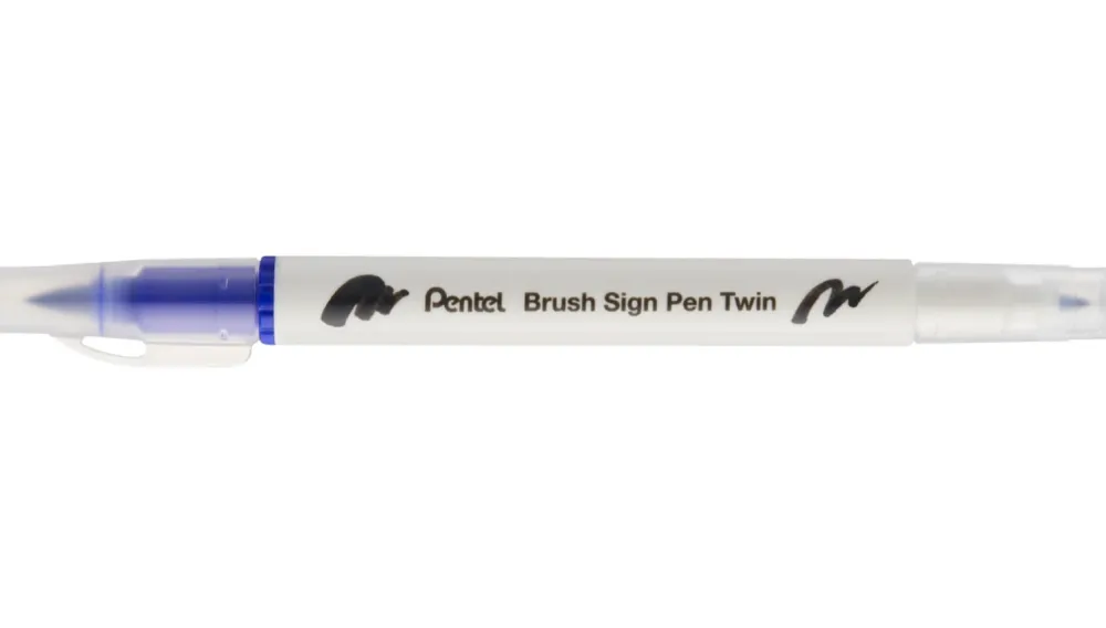 Pentel Dwustronny pisak pędzelkowy Brush Sign Pen Twin - - niebieski
