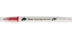 Pentel Dwustronny pisak pędzelkowy Brush Sign Pen Twin - - czerwony > Pisaki Kaligraficzne
