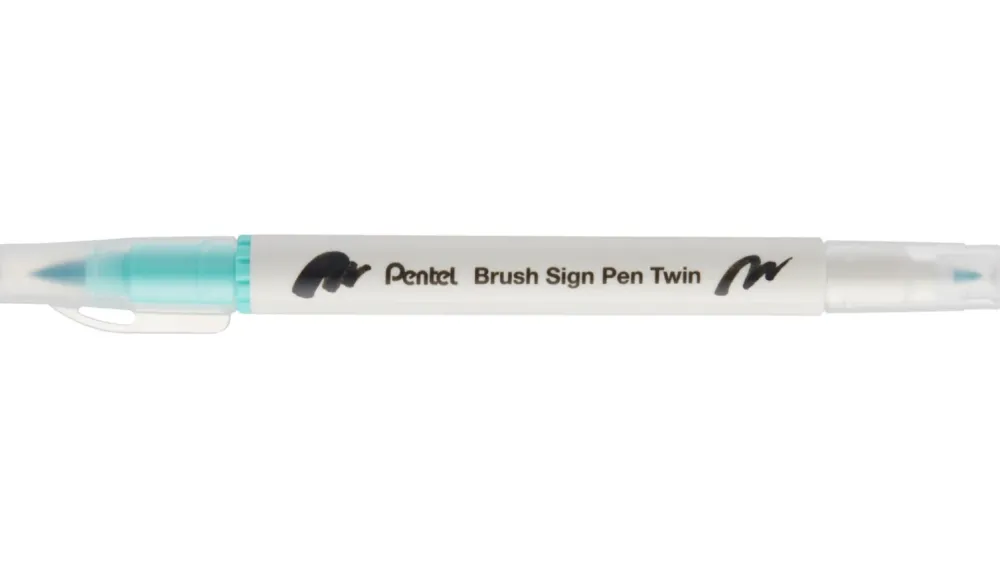 Pentel Dwustronny pisak pędzelkowy Brush Sign Pen Twin - - szmaragdowy