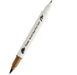 Pentel Dwustronny pisak pędzelkowy Brush Sign Pen Twin - - surowa umbra