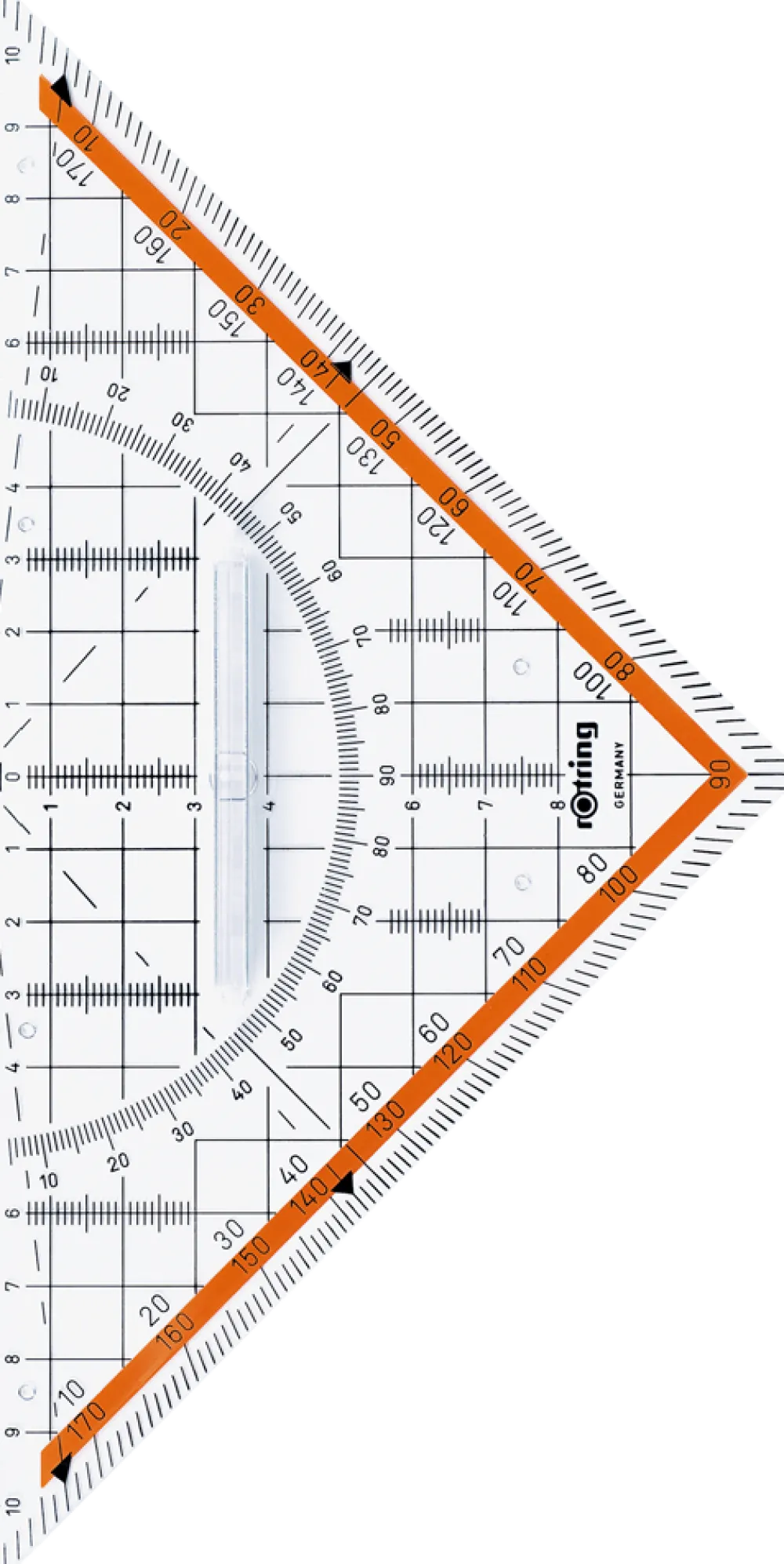 Rotring Ekierka geometryczna Centro z uchwytem - - 22 cm/45 > Przybory Kreślarskie