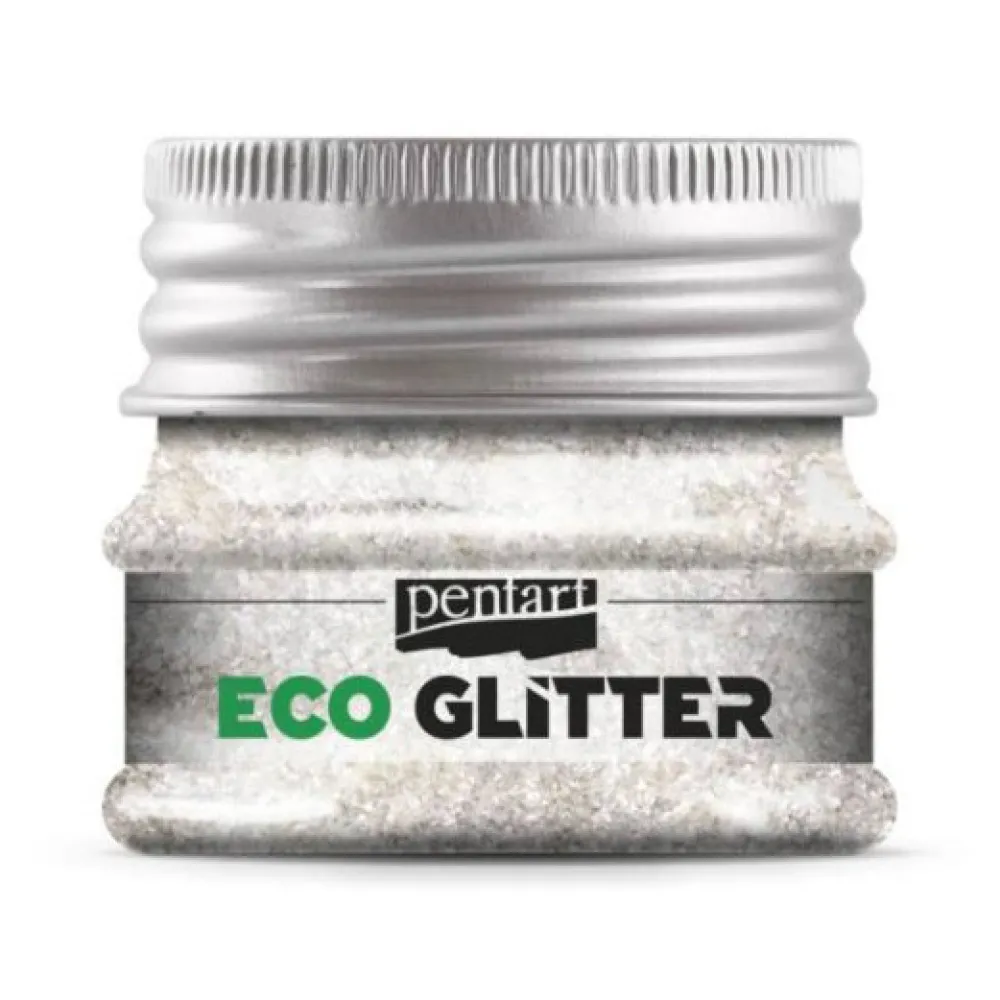 Pentart Eko brokat sypki Eco Glitter - - srebrny, bardzo drobny, 15 g > Brokat Dekoracyjny