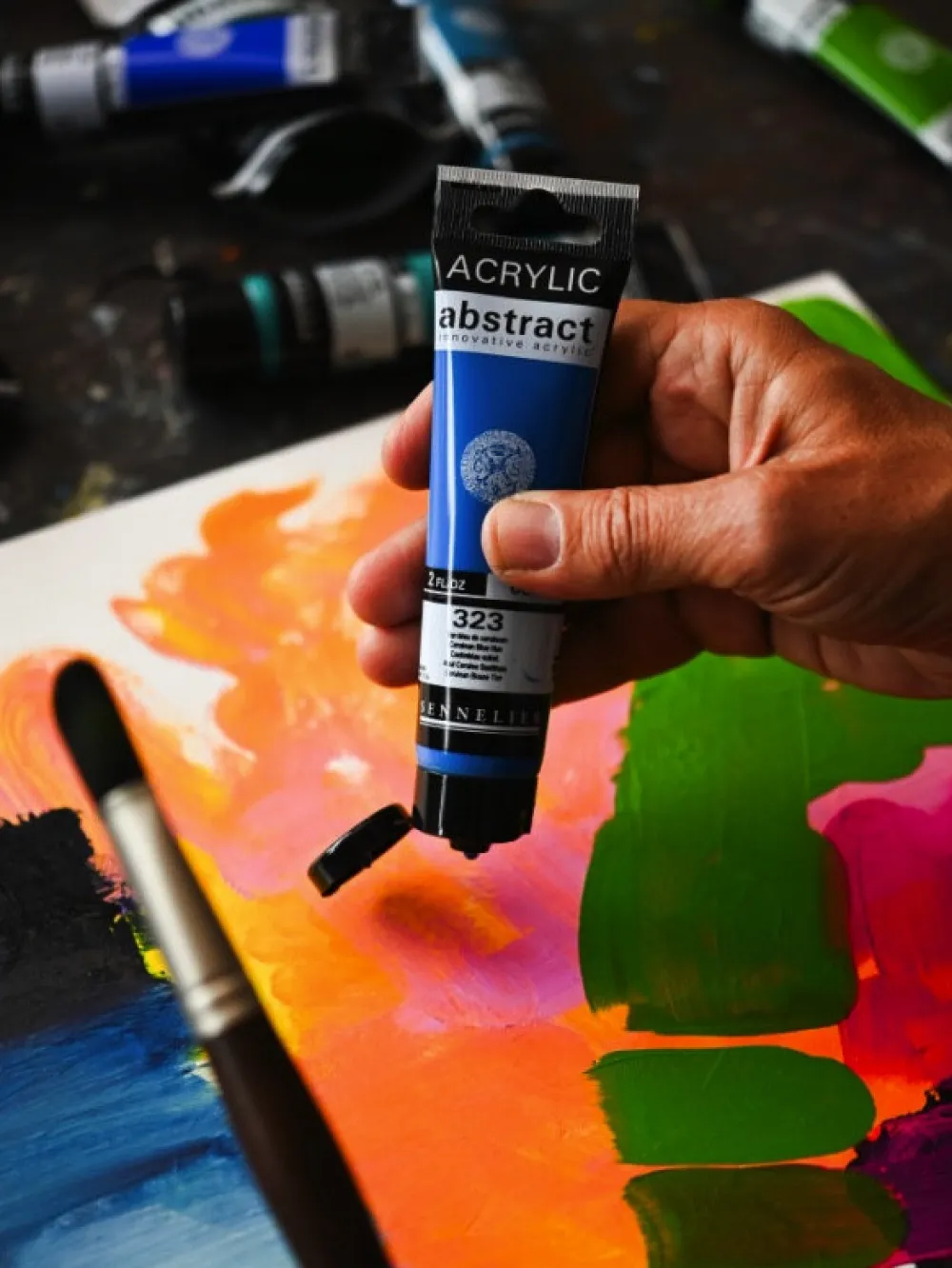 Sennelier Farba akrylowa Abstract - - 502 Fluorescent Yellow 60 ml
