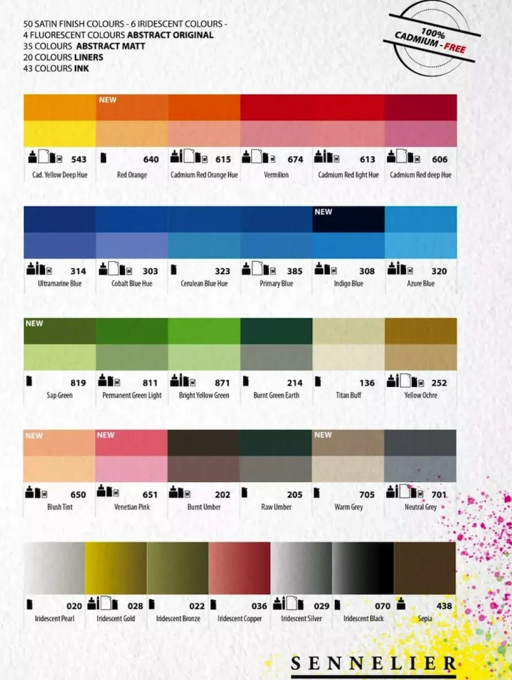 Sennelier Farba akrylowa Abstract - - 613 Cadmium Red Light Hue 60 ml