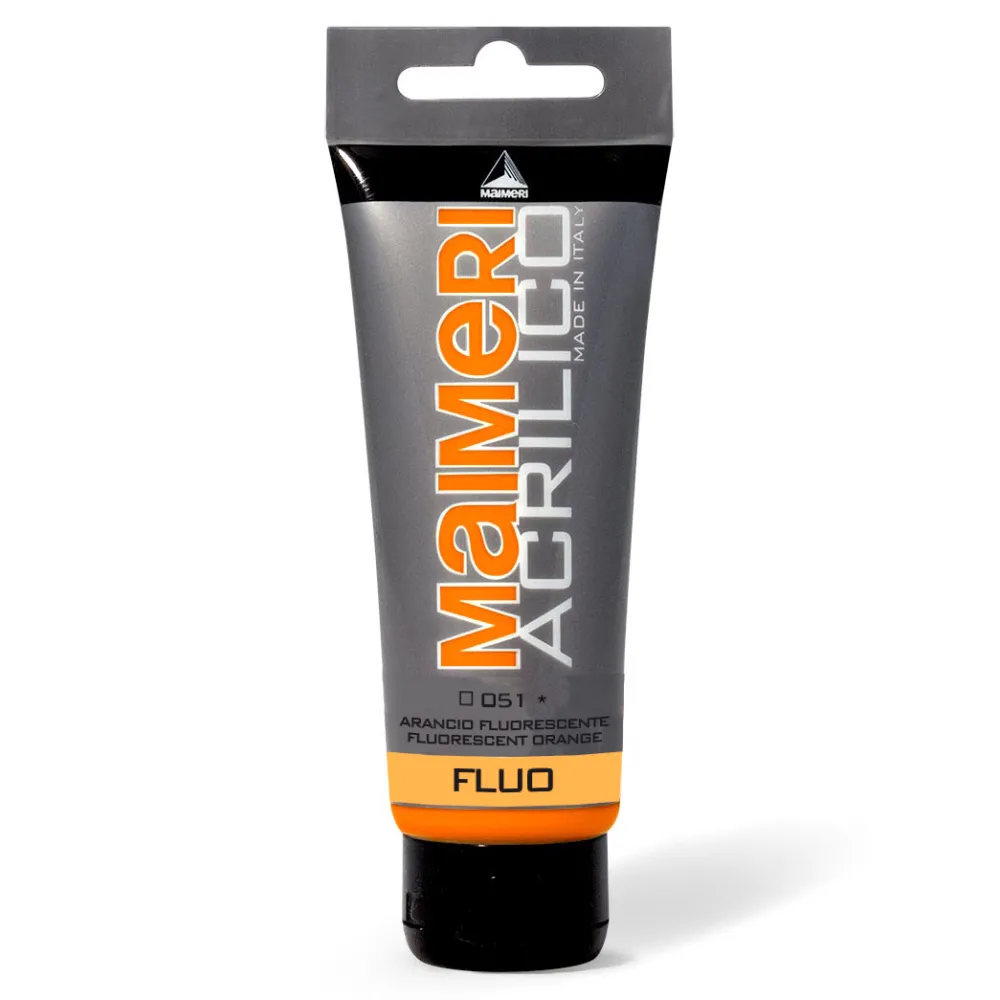 Maimeri Farba akrylowa Acrilico - - 051, Fluorescent Orange, 200 ml > Farby Akrylowe
