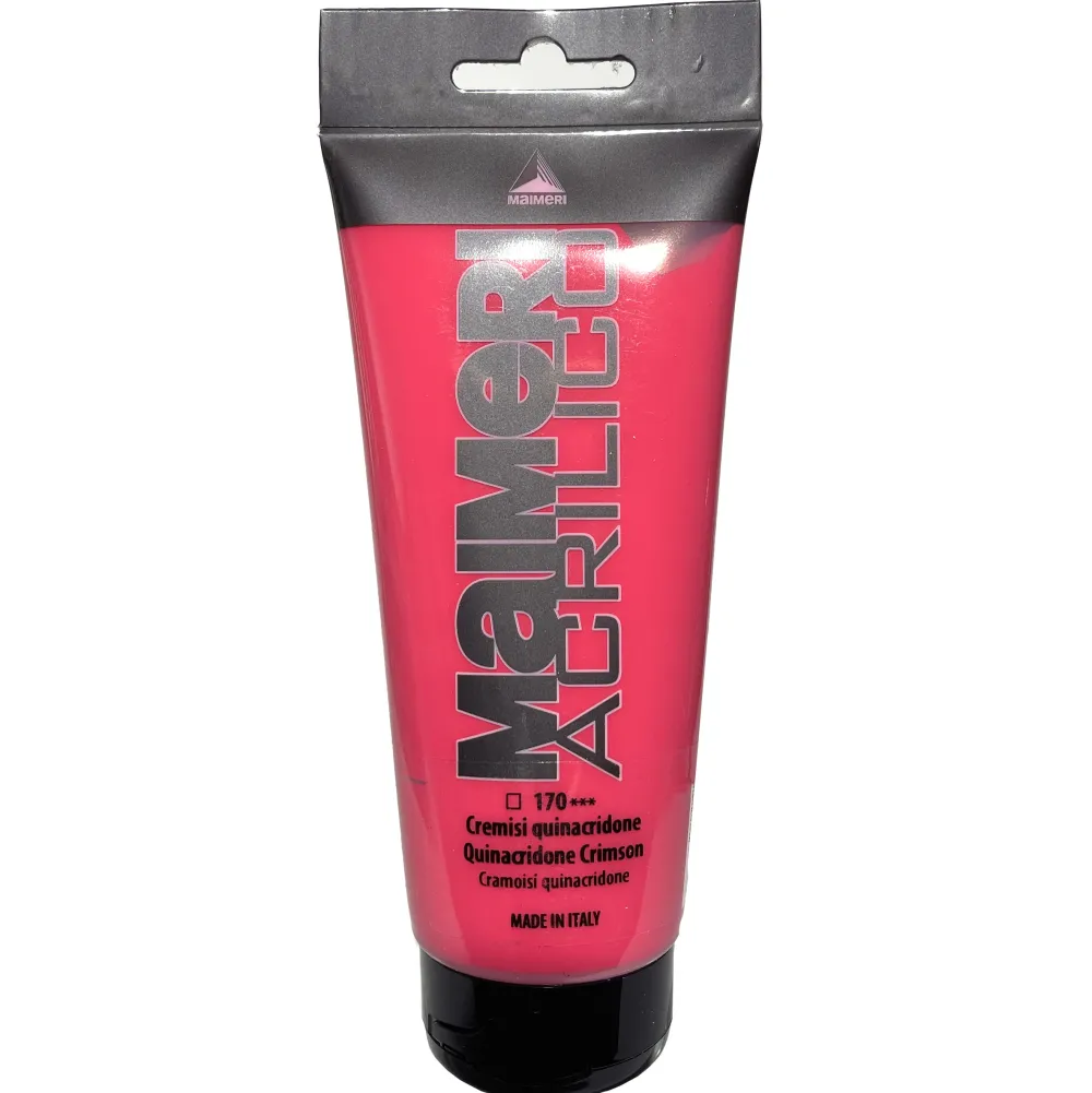 Maimeri Farba akrylowa Acrilico - - 170, Quinacridone Crimson, 200 ml