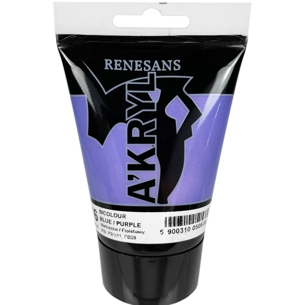 Renesans Farba akrylowa A'kryl Bicolor - - 76, blue purple, 100 ml > Farby Akrylowe