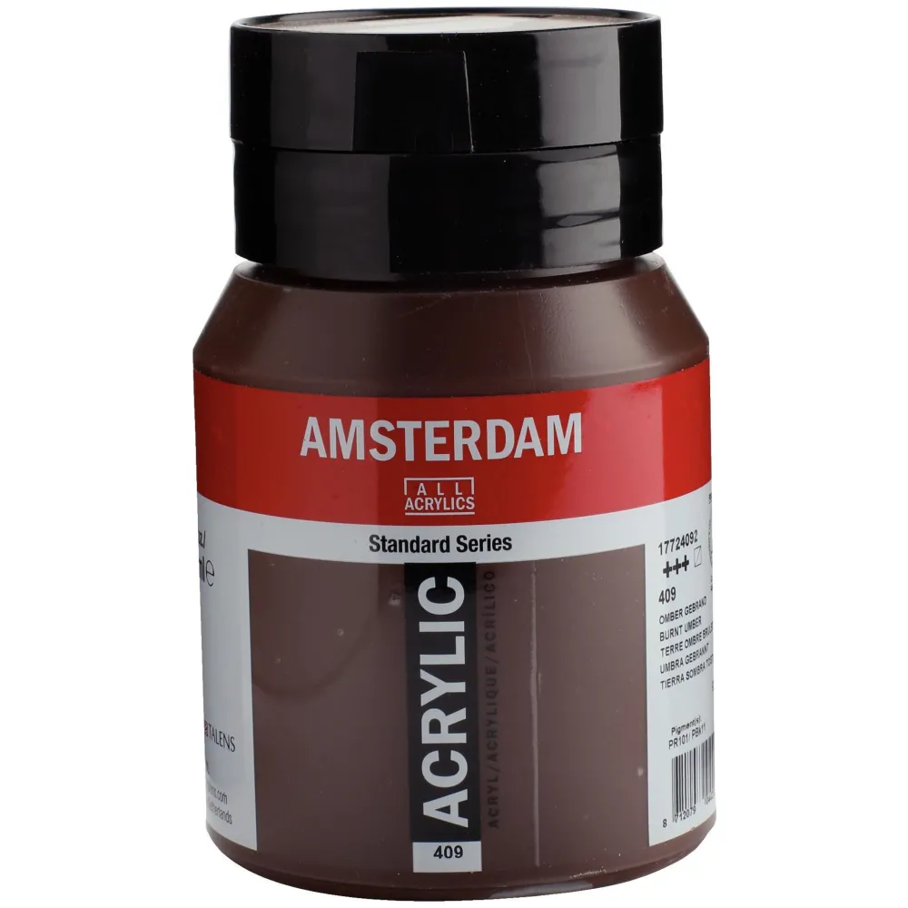 Amsterdam Farba akrylowa - - 409, Burnt Umber, 500 ml