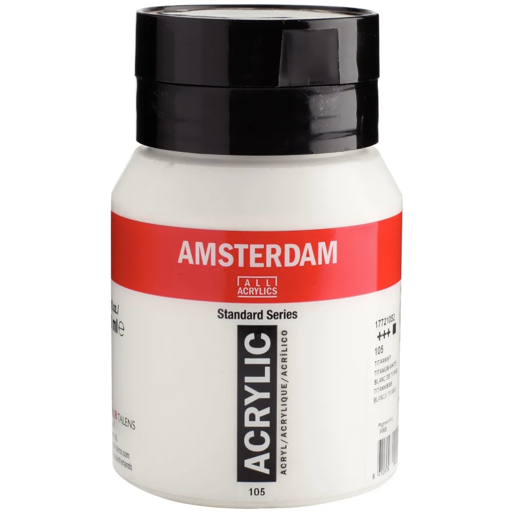 Amsterdam Farba akrylowa - - 105, Titanium White, 500 ml > Farby Akrylowe