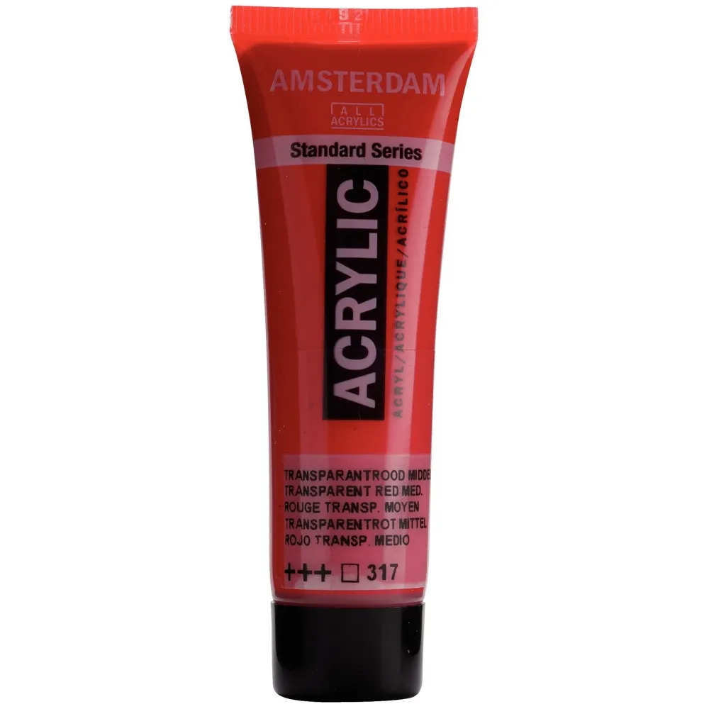 Amsterdam Farba akrylowa - - Transparent Red Medium, 20 ml > Farby Akrylowe