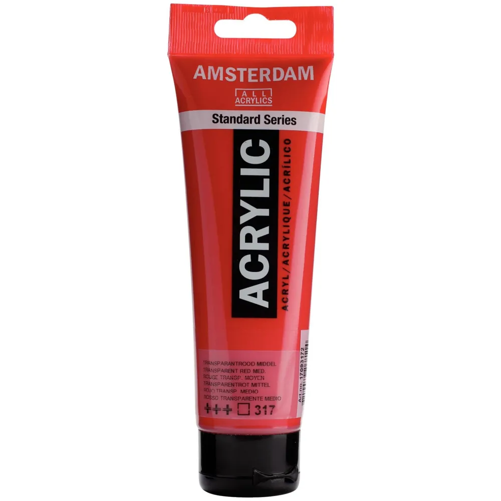 Amsterdam Farba akrylowa - - Transparent Red Medium, 120 ml > Farby Akrylowe