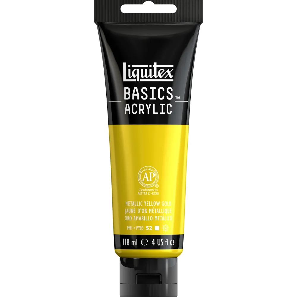 Liquitex Farba akrylowa Basics Acrylic - - 343, Metallic Yellow Gold, 118 ml > Farby Akrylowe