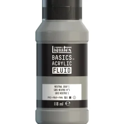 Liquitex Farba akrylowa Basics Acrylic Fluid - - 599, Neutral Gray 5, 118 ml