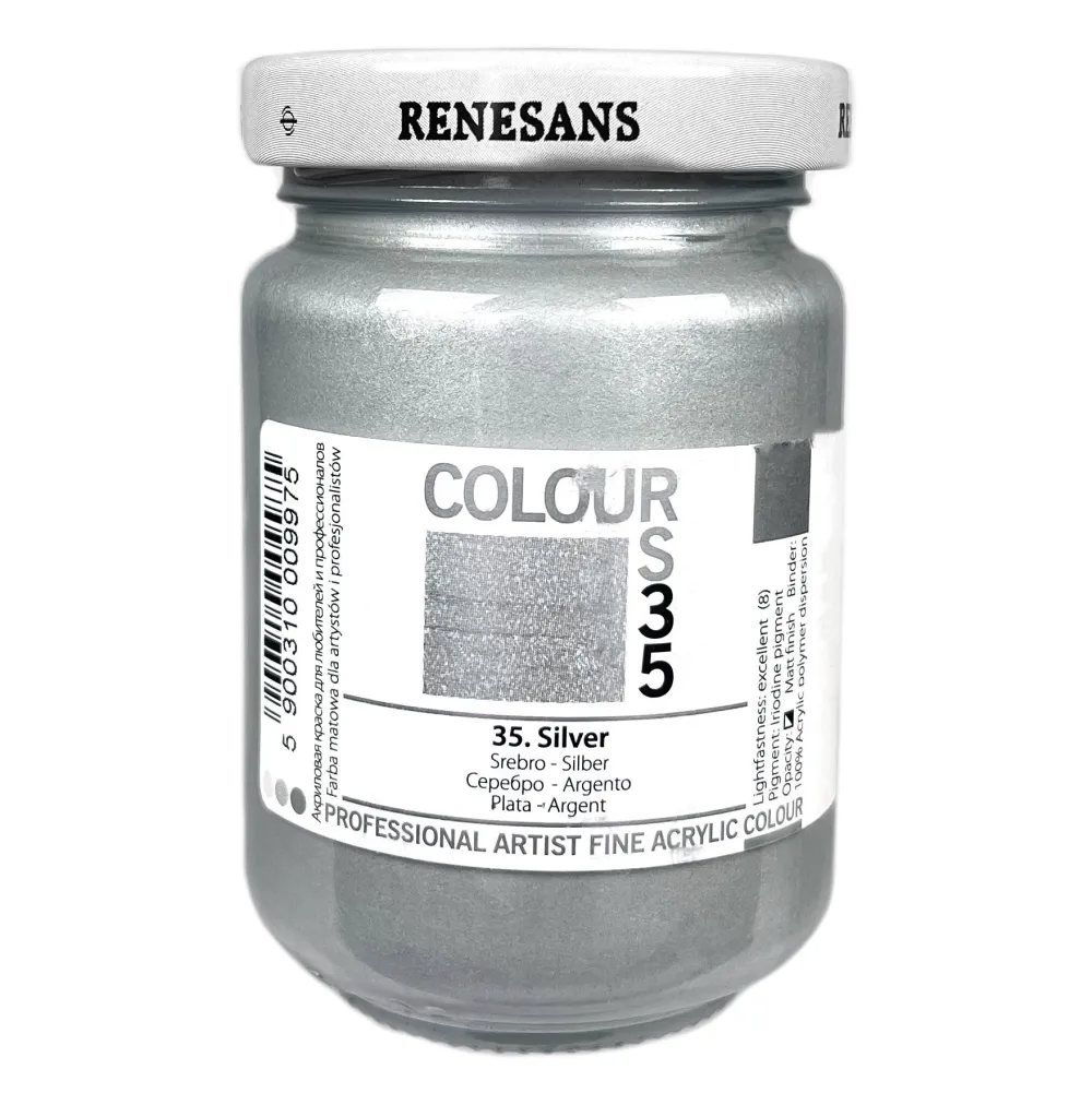 Renesans Farba akrylowa Colours - - 35, silver, 125 ml
