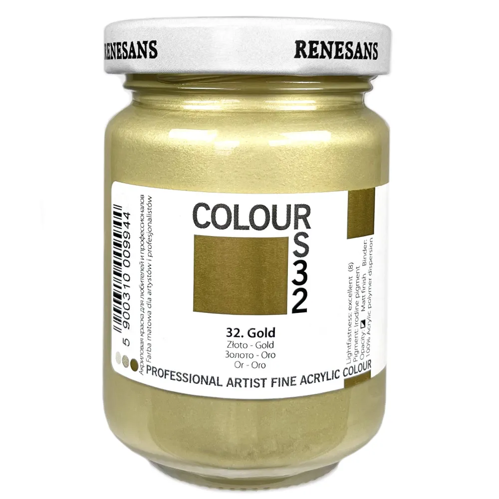 Renesans Farba akrylowa Colours - - 32, gold, 125 ml