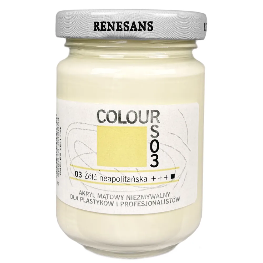 Renesans Farba akrylowa Colours - - 03, Naples yellow, 125 ml