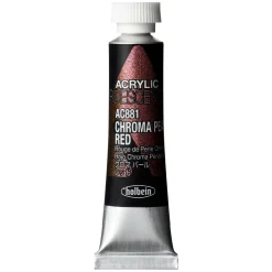 Holbein Farba akrylowa Iridescence Acrylic - - 881, Chroma Pearl Red, 5 ml > Farby Akrylowe