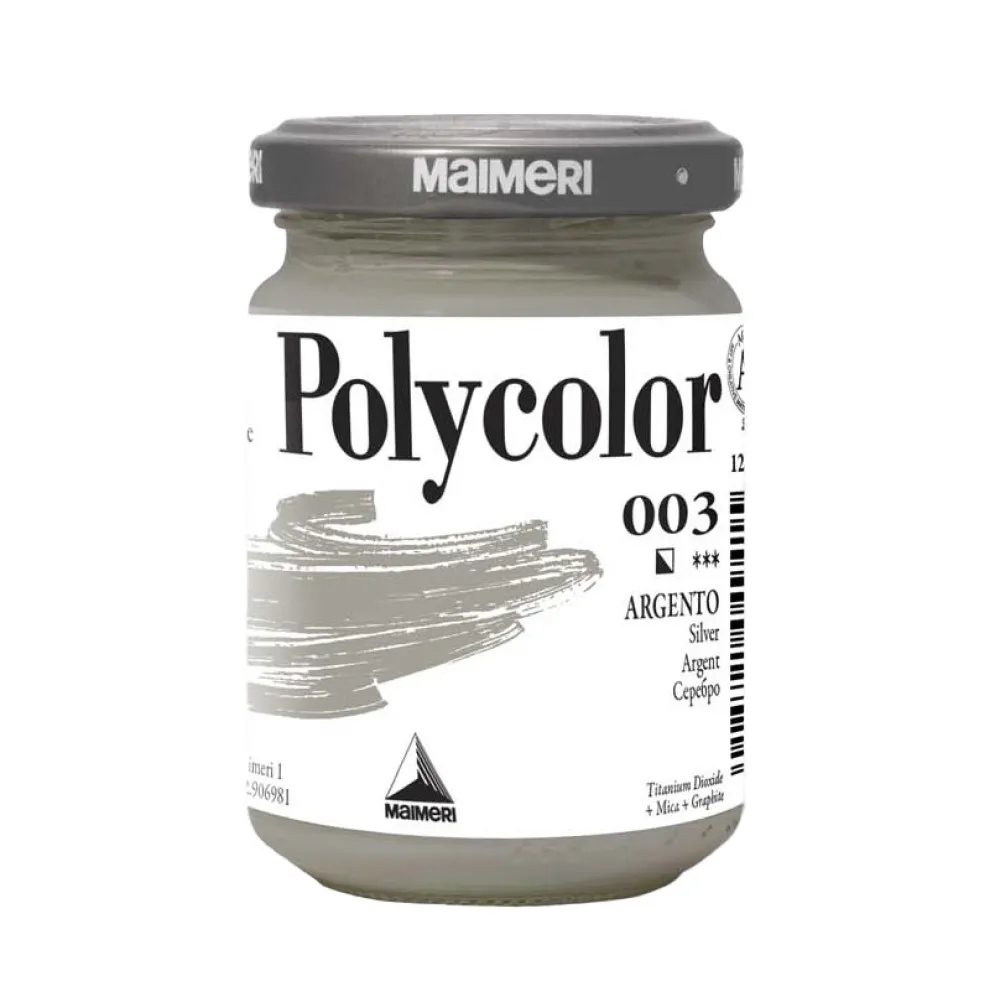 Maimeri Farba akrylowa Polycolor - - 003, Silver, 140 ml