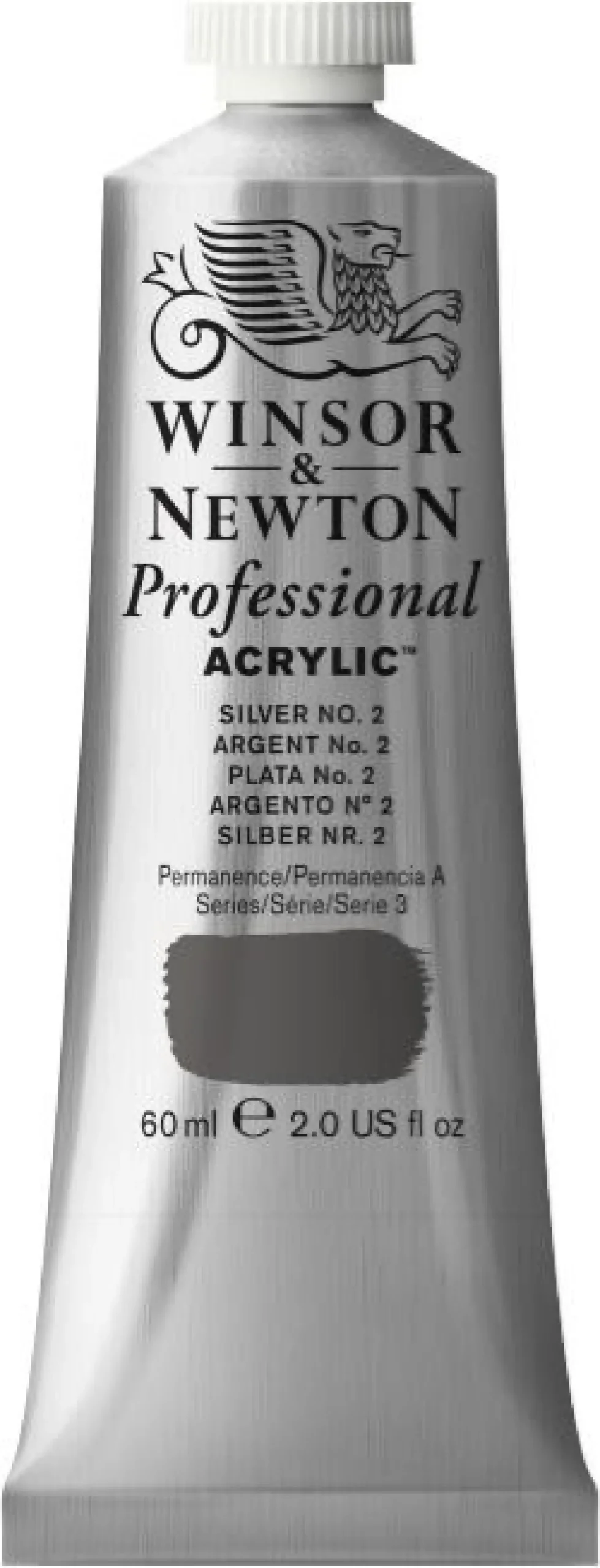 Winsor & Newton Farba akrylowa Professional Acrylic - - Silver no. 2, 60 ml