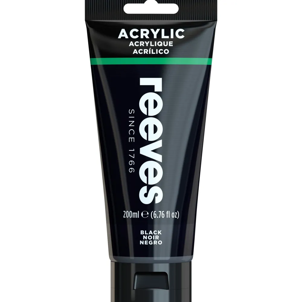 Reeves Farba akrylowa - - Black, 200 ml