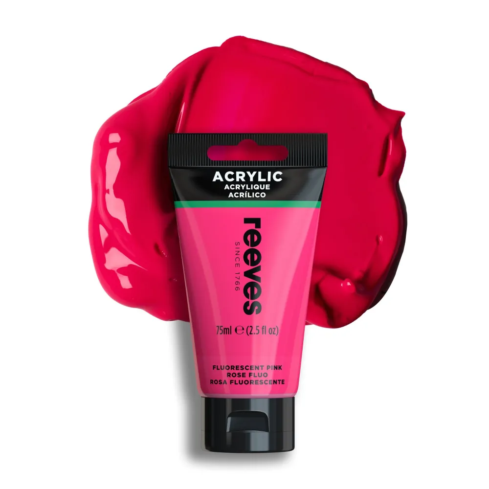 Reeves Farba akrylowa - - Fluorescent Pink, 75 ml > Farby Akrylowe
