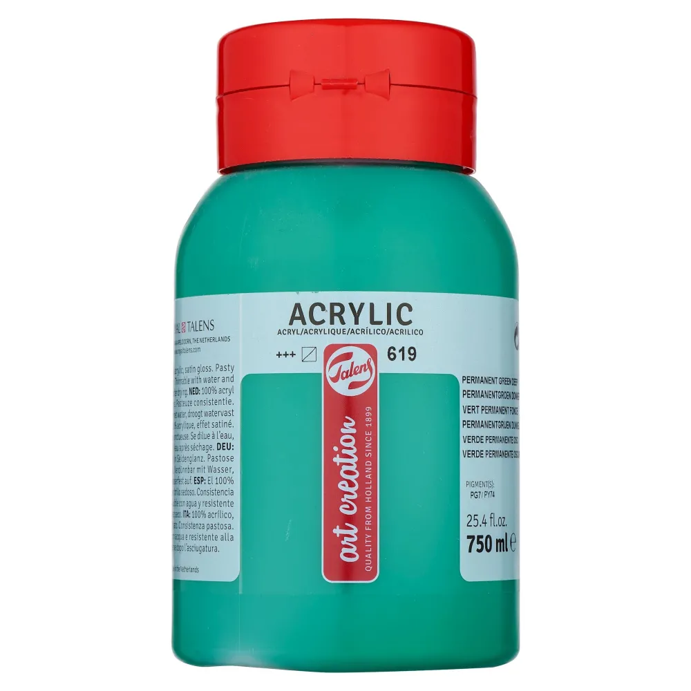 Talens Art Creation Farba akrylowa - - Permanent Green Light, 750 ml > Farby Akrylowe