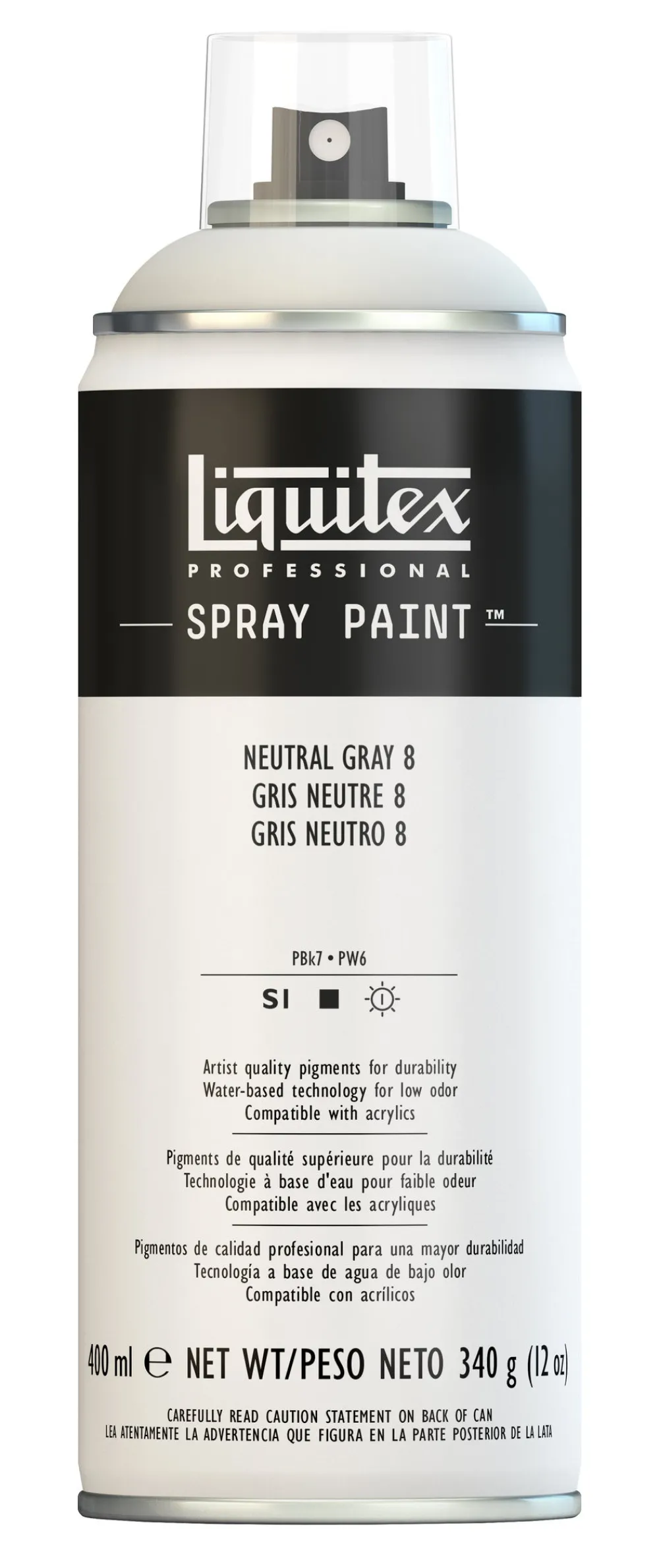 Liquitex Farba akrylowa w spray'u - - Neutral Gray 8, 400 ml > Farby Akrylowe