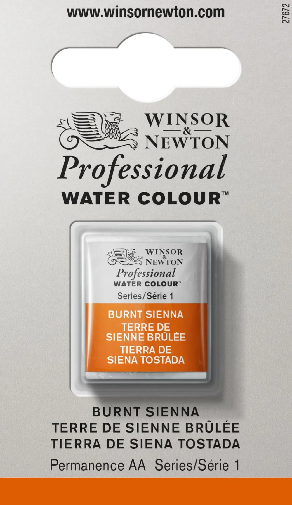Winsor & Newton Farba akwarelowa Professional w półkostce - - Burnt Sienna