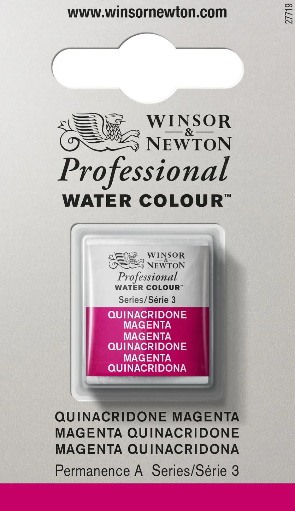 Winsor & Newton Farba akwarelowa Professional w półkostce - - Quinacridone Magenta
