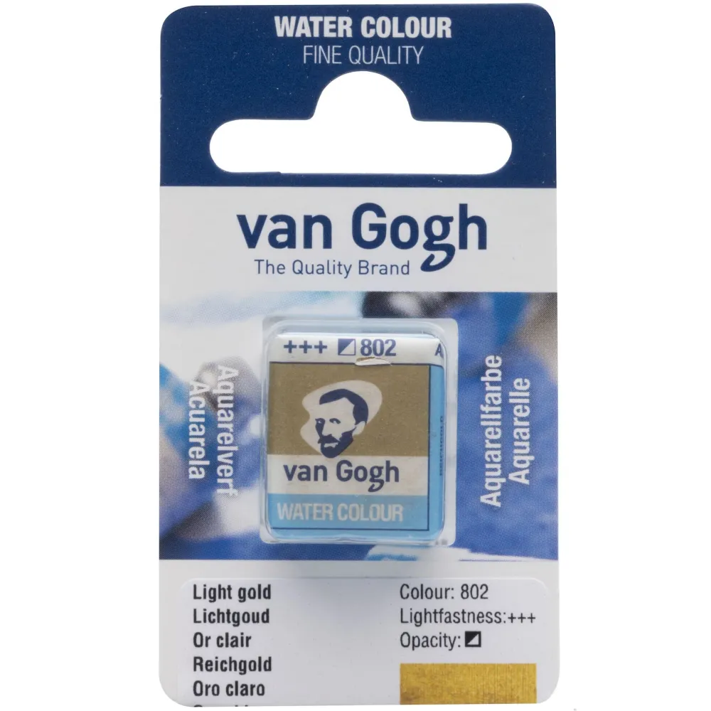 Van Gogh Farba akwarelowa w kostce - - 802 Light Gold