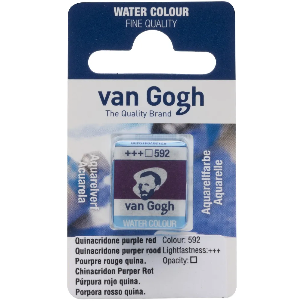 Van Gogh Farba akwarelowa w kostce - - 592 Quinacridone Purple Red
