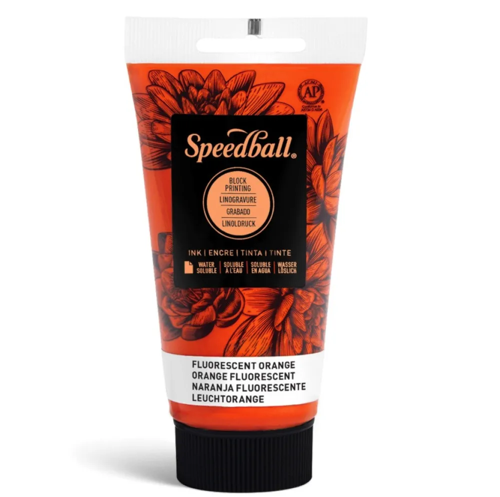 Speedball Farba do linorytu Water-Soluble Ink - - Fluo Orange 75 ml