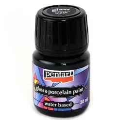 Pentart Farba do porcelany i szkła - - czarna, 30 ml