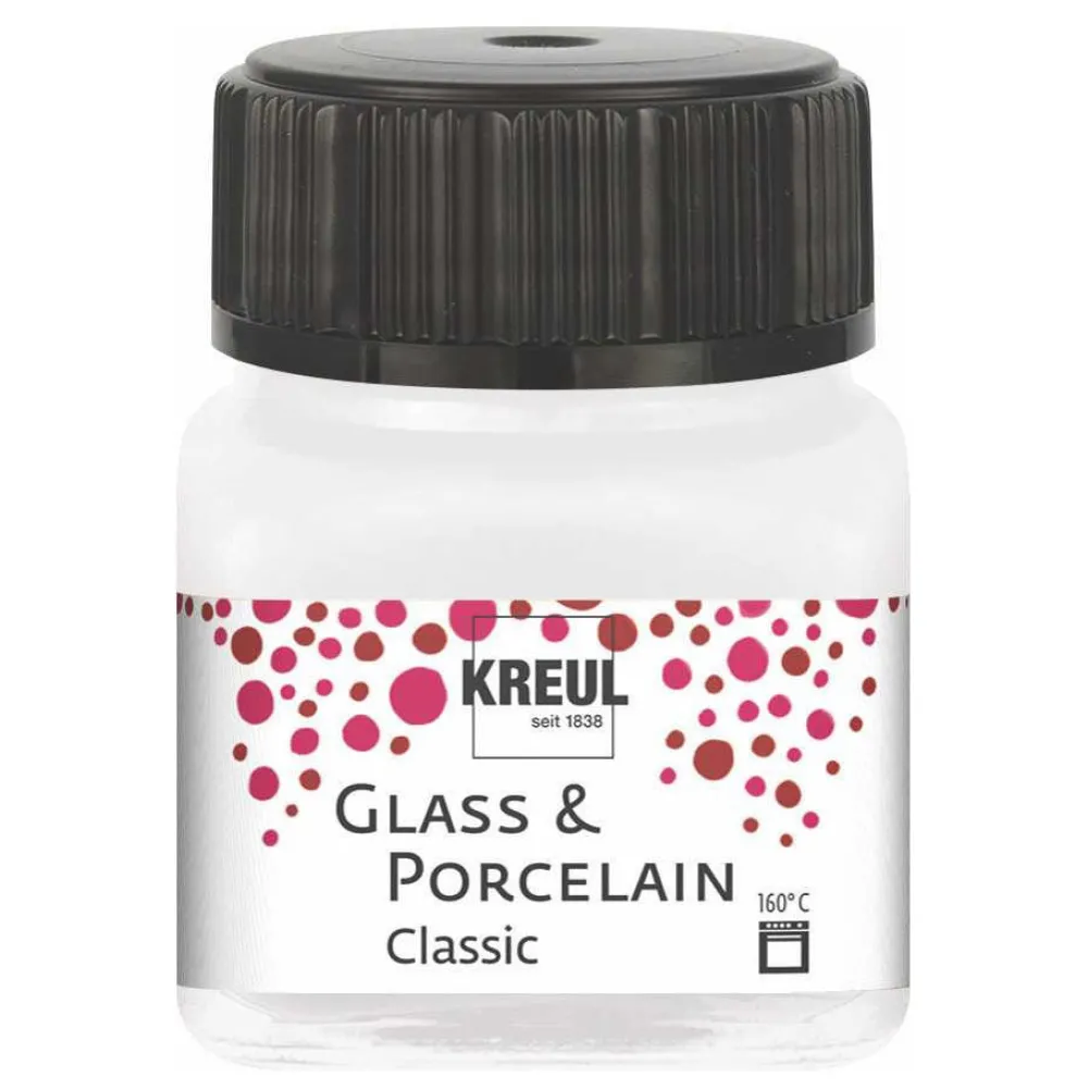 Kreul Farba do szkła i porcelany Classic - - Pearl White, 20 ml