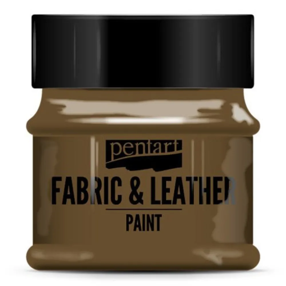 Pentart Farba do tkanin i skór - - ciemnobrązowa, 50 ml > Farby I Pisaki Do Tkanin