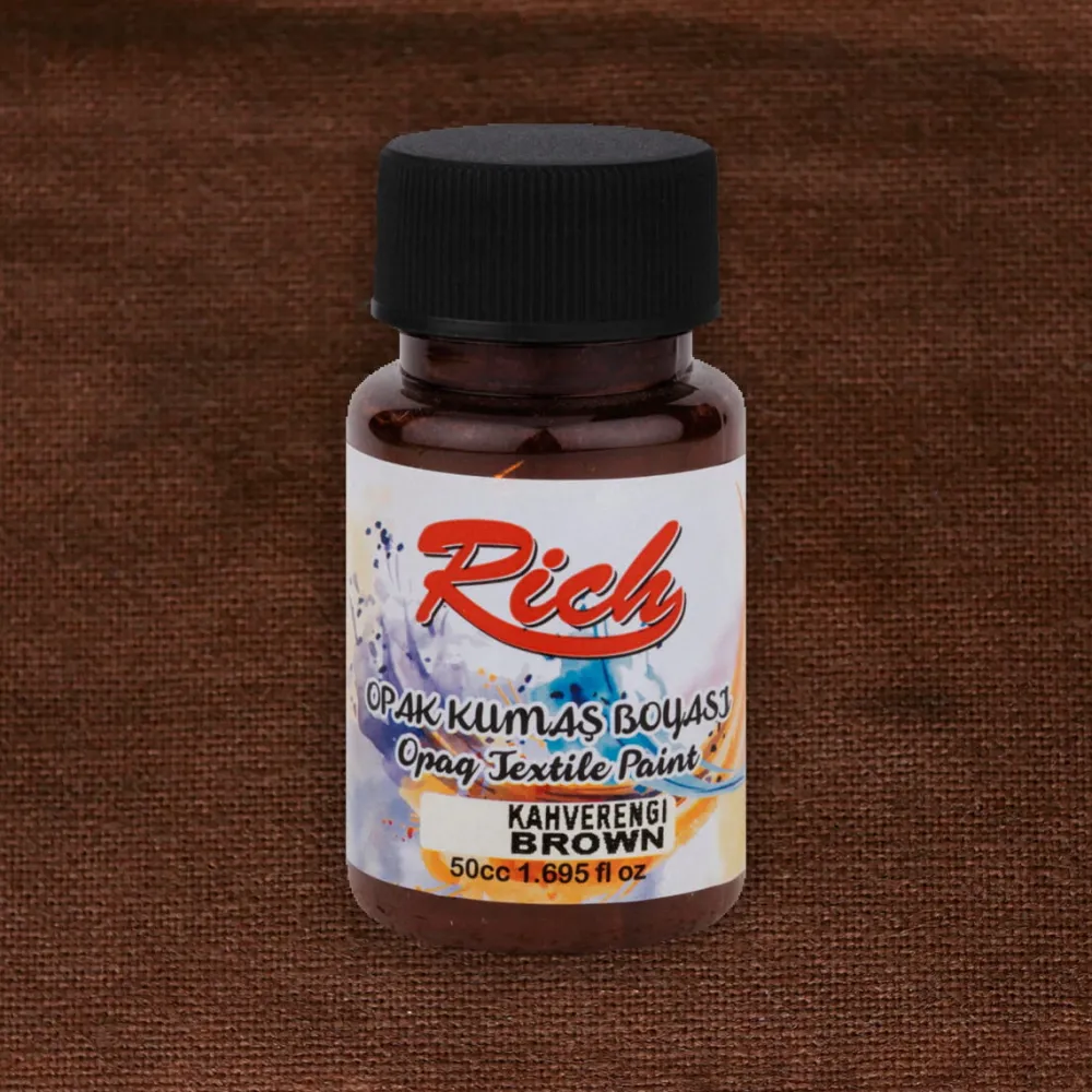 Rich Farba do tkanin Opaque - - Brown, 50 ml