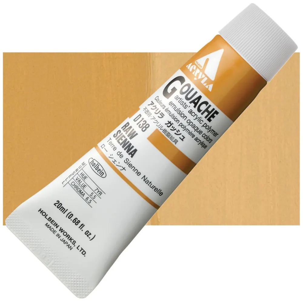 Holbein Farba gwasz Acryla Gouache - - Raw Sienna, 20 ml > Farby Gwasze I Tempery